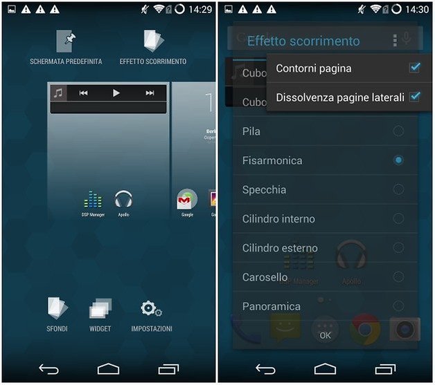 Cyanogenmod effetto scorrimento