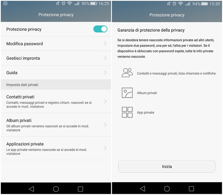 EMUI protezione privacy