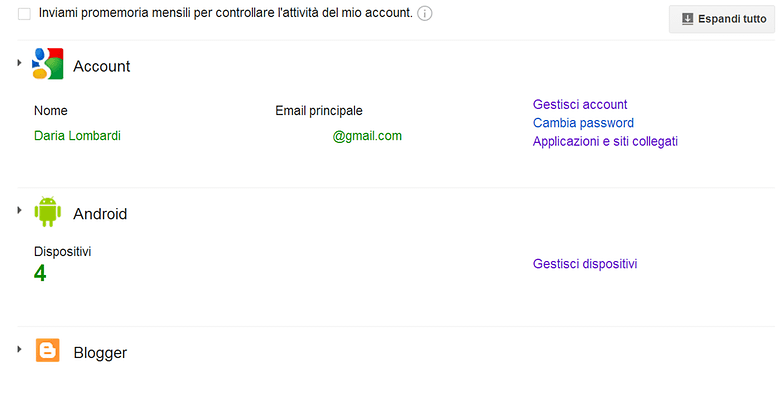 Google dashboard quattro