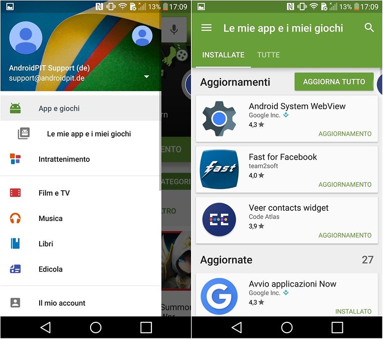 aggiornamento play store lg g4