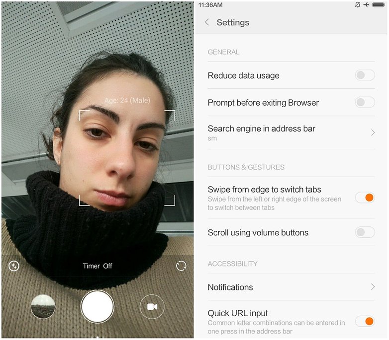 camera settings mi5