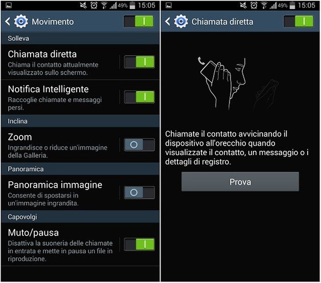 chiamata movimento