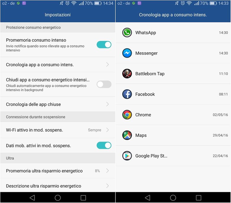 cronologia consumo app