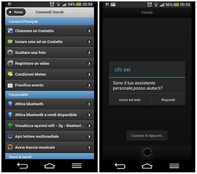deneb assistente vocale