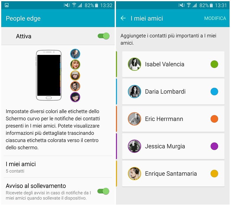galaxy s6 edge contatti