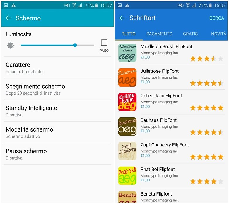 galaxy s6 edge scrittura