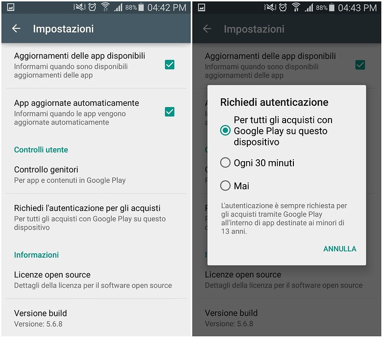 google play store autenticazione