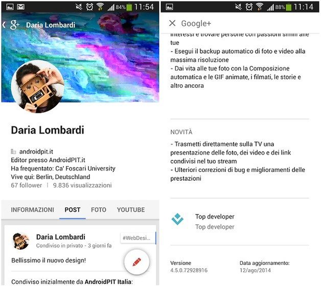 google plus aggiornamento uno