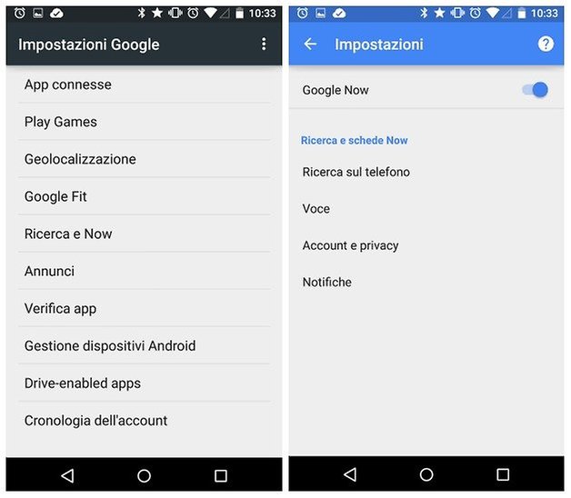 impostazioni google lollipop