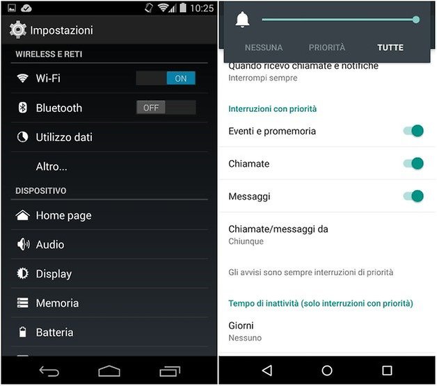 kitkat lollipop impostazioni