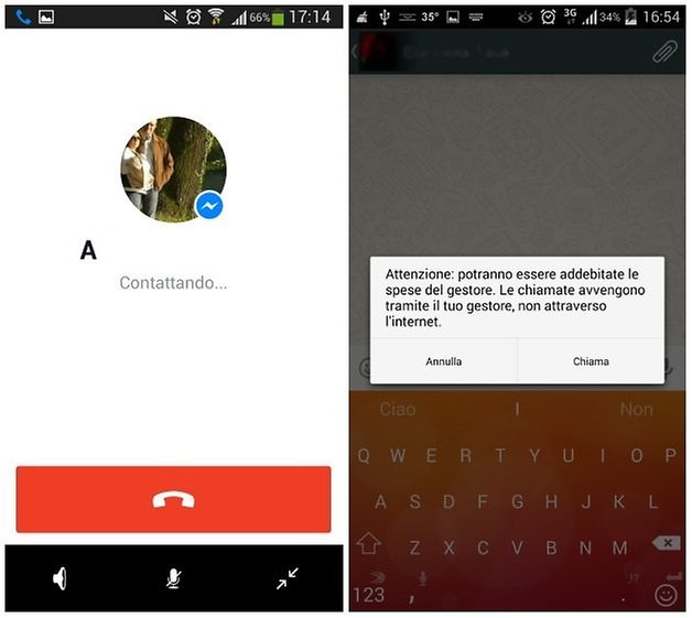 messenger chiamate uno