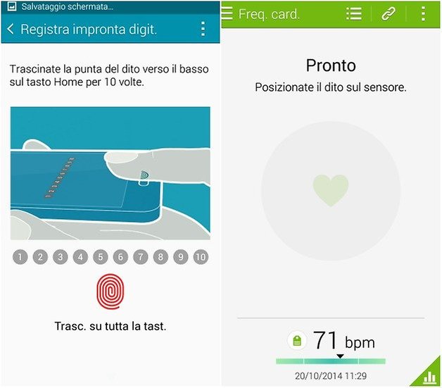 note 4 funzioni impronte