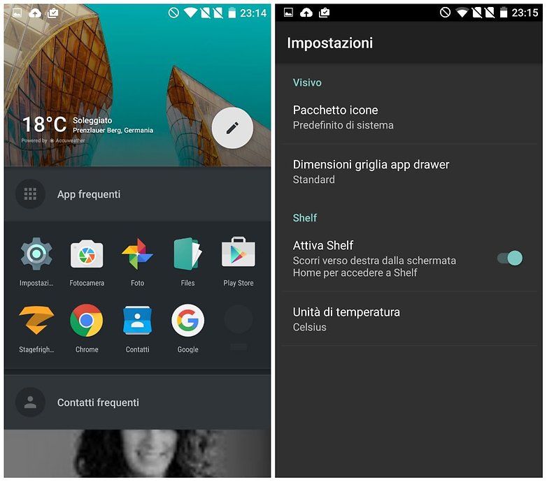 oneplus 2 shelf impostazioni