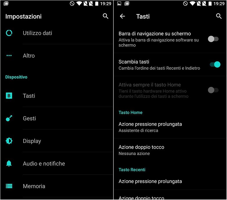 oneplus x tasti