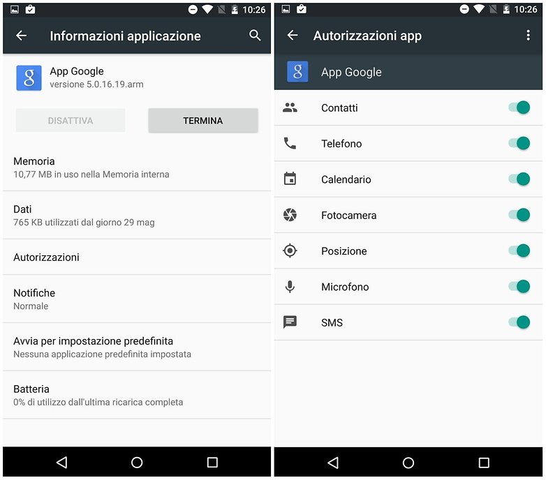 permessi app android m