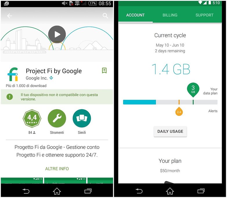 project fi screenshots
