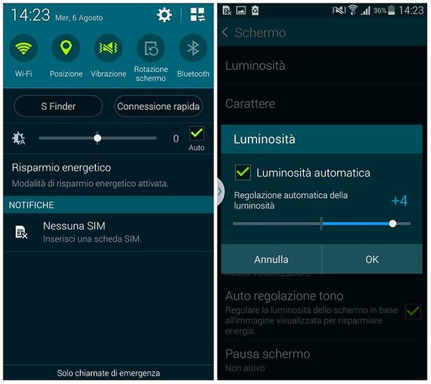 s5 luminosita