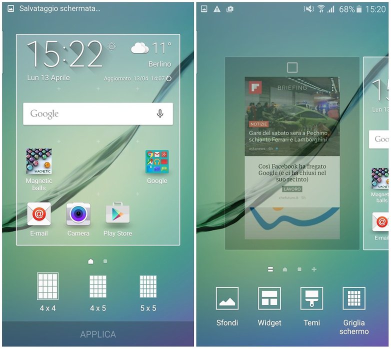 samsung galaxy s6 edge home page