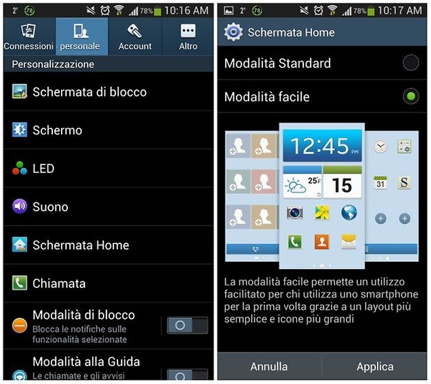 schermata home