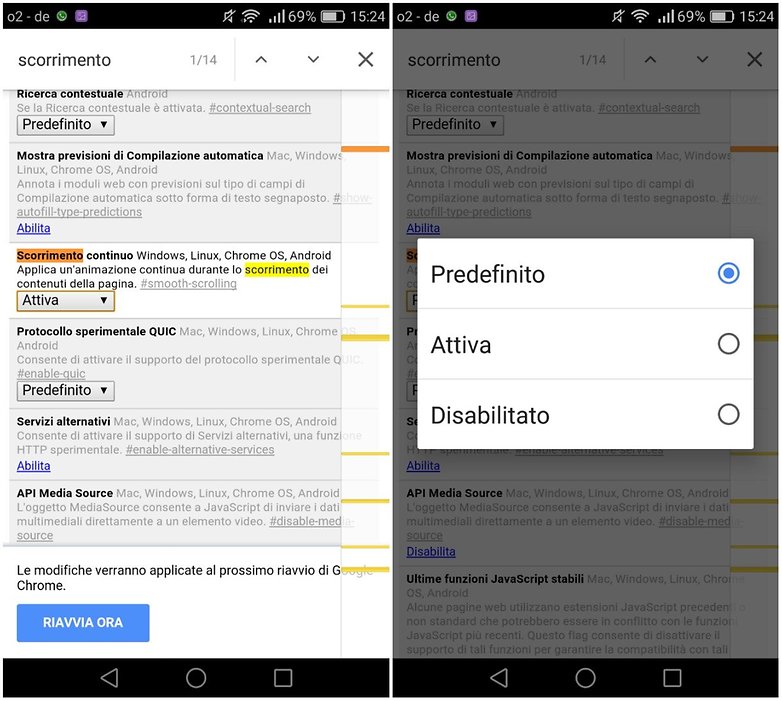 scorrimento chrome