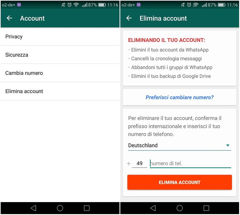 whatsapp cancellare