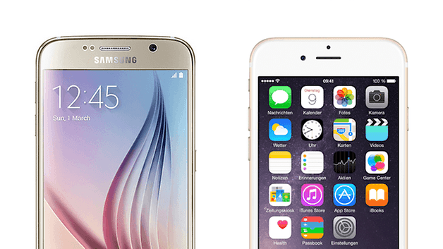 galaxy s6 edge iphone 6 gold