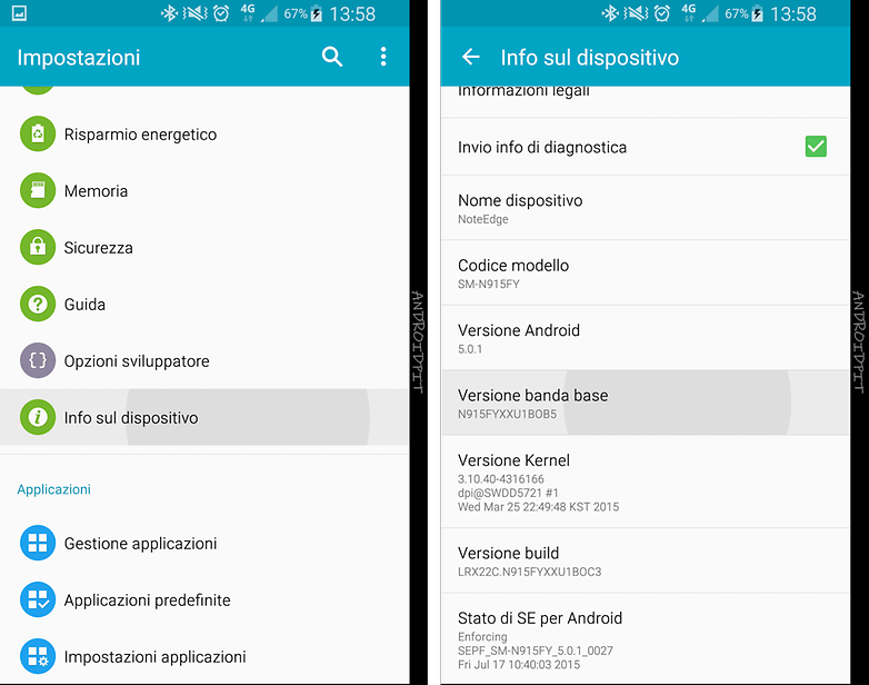 info dispositivo