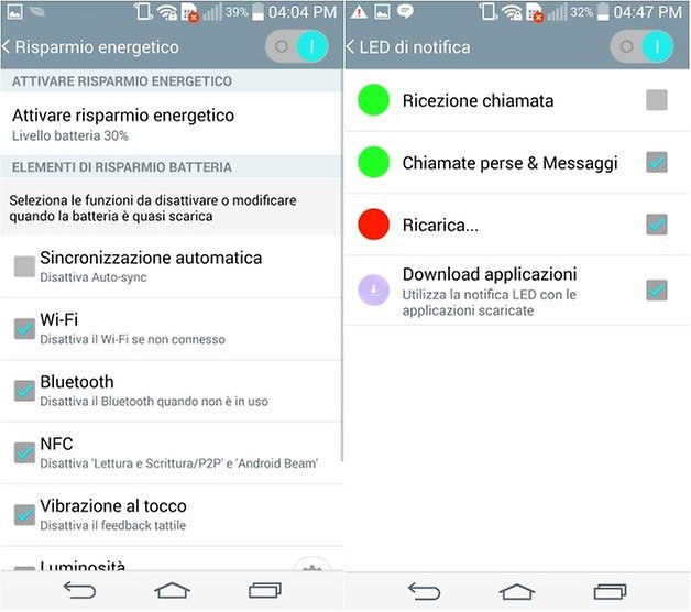 lg g3 led risparmio