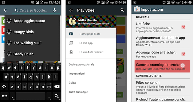 play store history clean