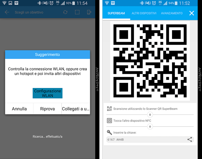wifi direct es gestore file beam