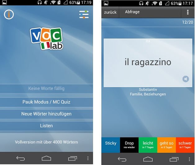 Italienisch Vokabeltrainer