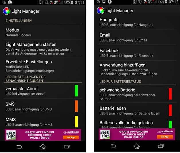 Light Manager einstellungen
