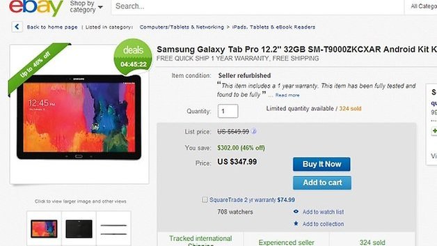 ebay samsung galaxy tab pro deal