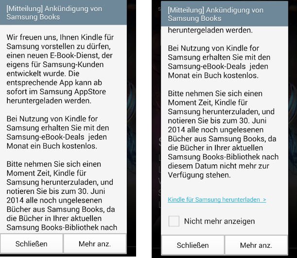 samsung hub meldung
