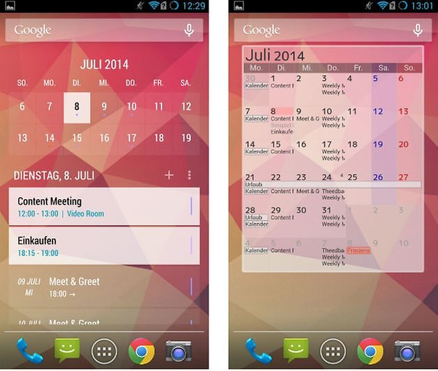 today calendar jorte widgets