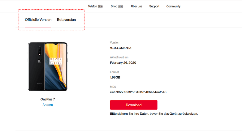 oneplus website beta toggle