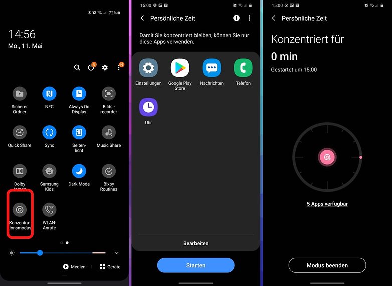 samsung galaxy s20 plus oneui konzentration