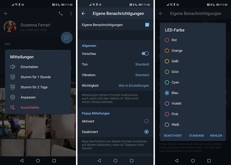 telegram led color