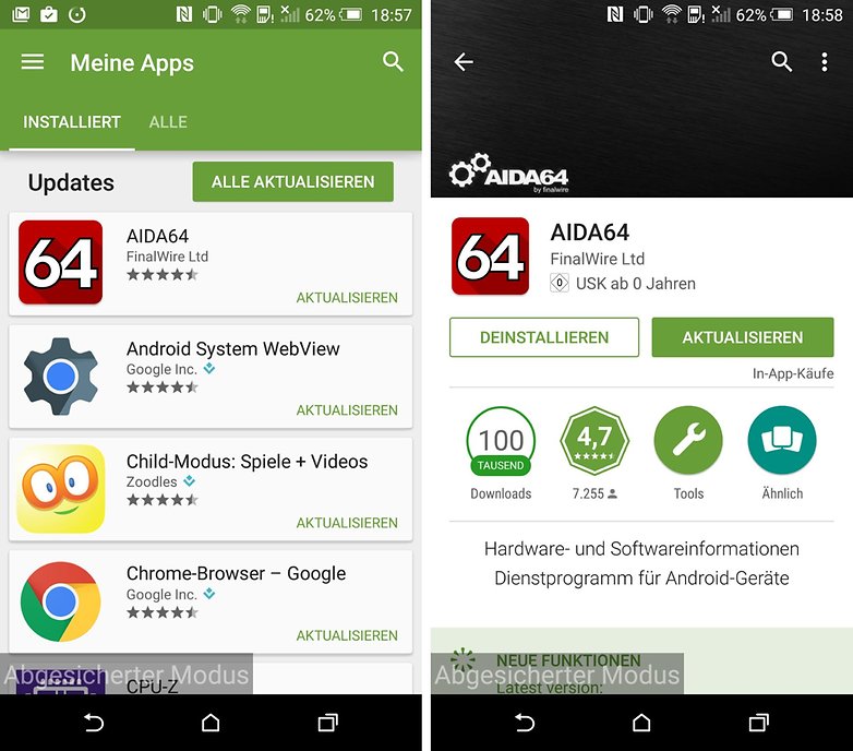safe mode play store de
