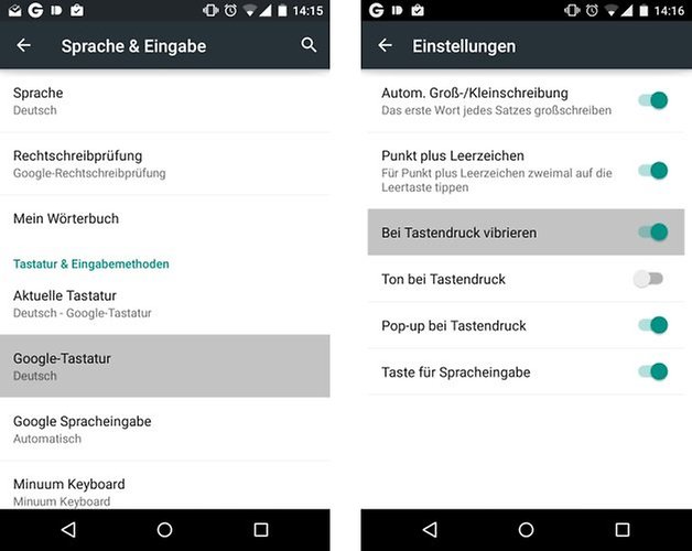 android lollipop vibration settings de