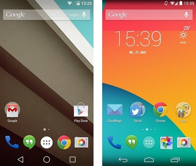 android l kitkat homescreen