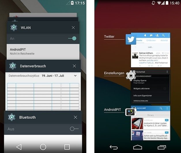 android l kitkat recents