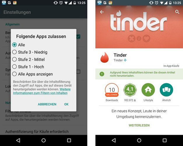 app filter play store de