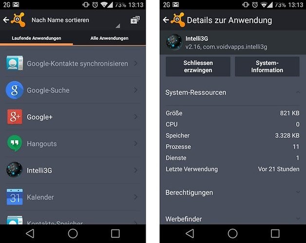 avast mobile security app verwaltung