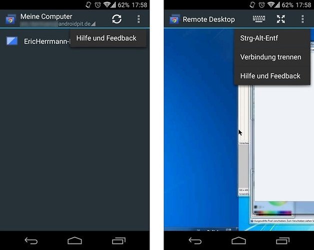 chrome remote desktop android interface