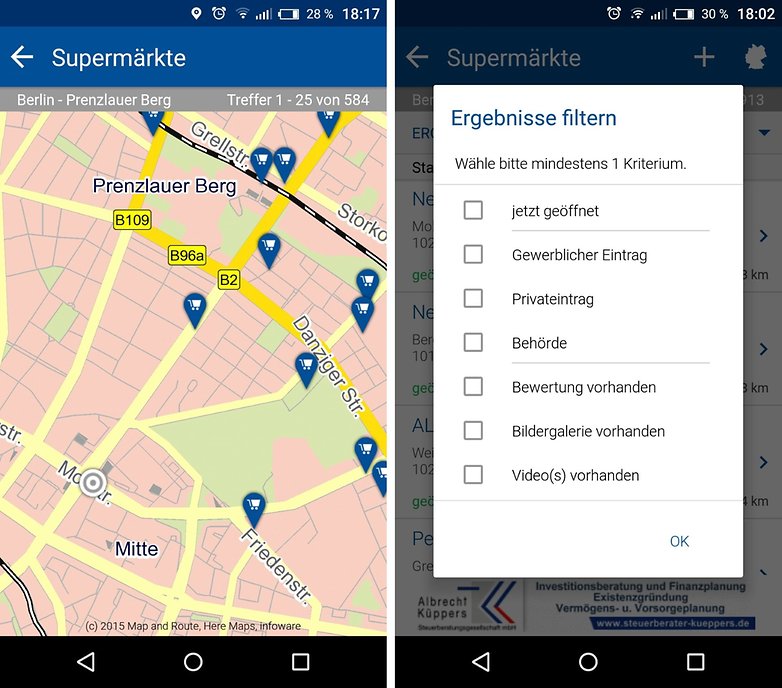das oertliche offene supermaerkte
