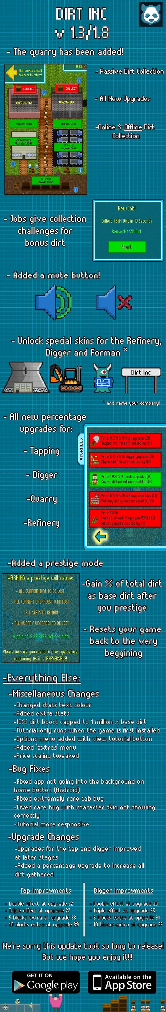 dirt inc 1 8 update