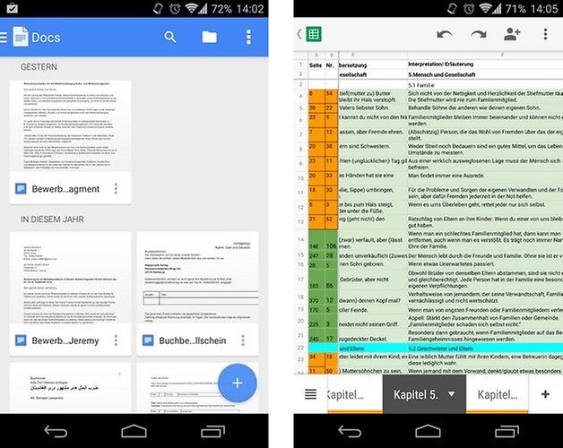 docs sheets material design