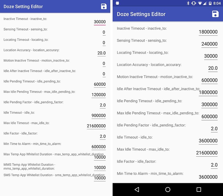doze settings editor