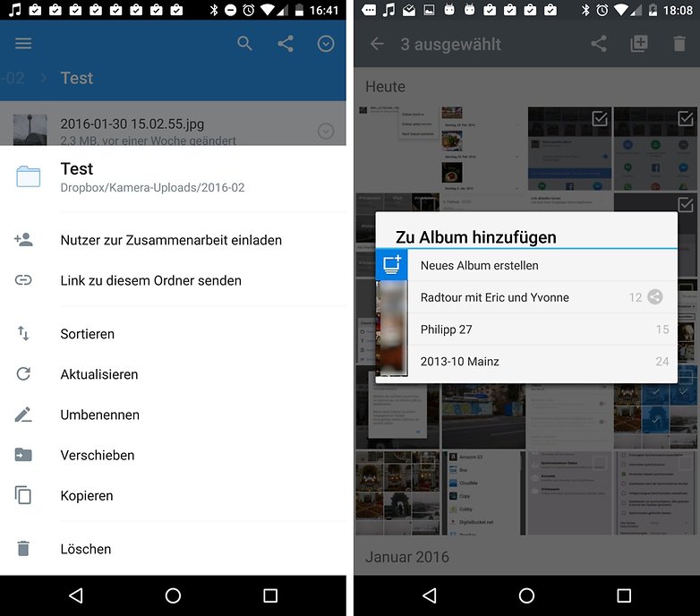 dropbox collab menu de
